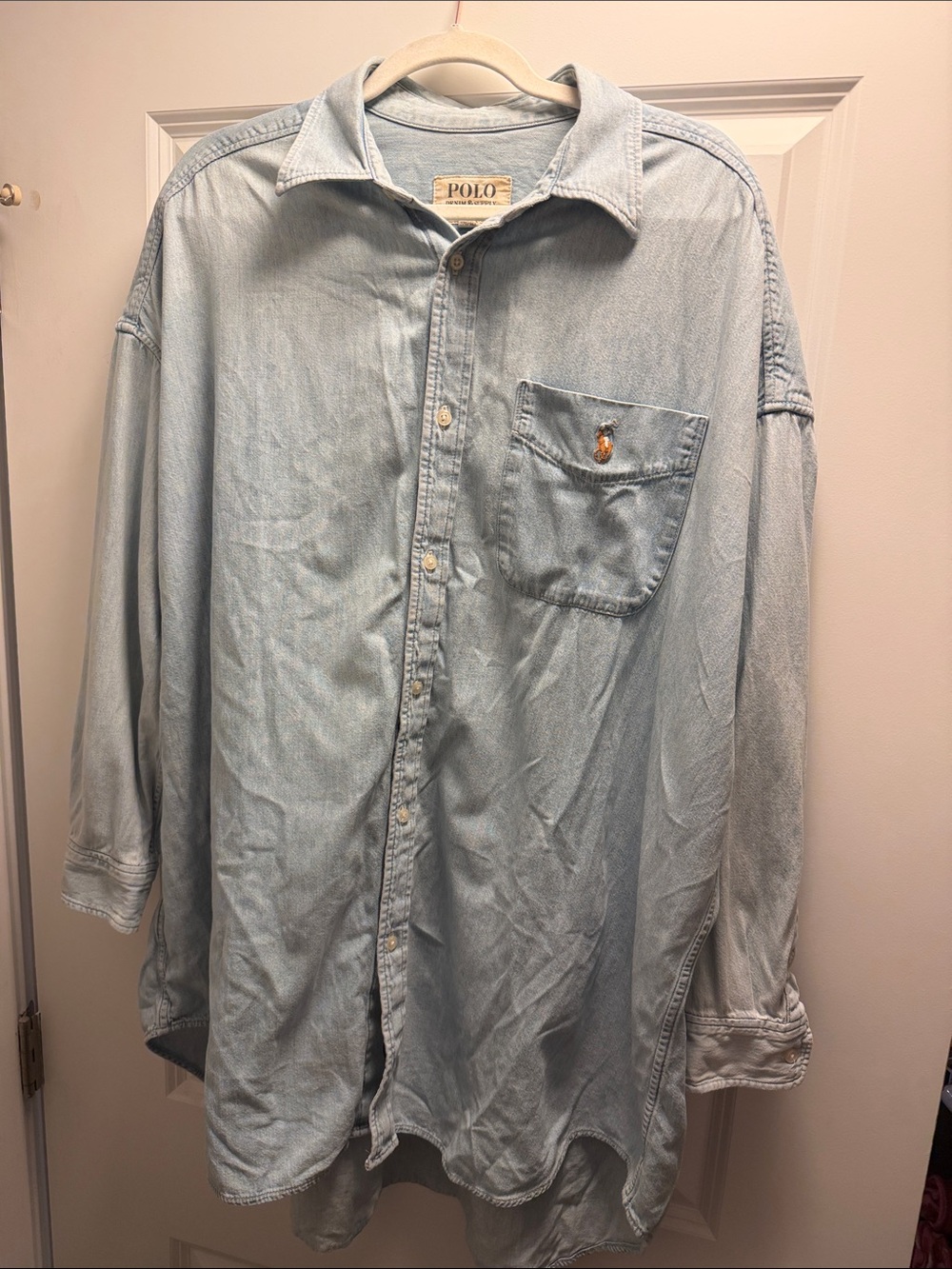 Polo by Ralph Lauren Light Wash Denim Button-Down Shirt - Picture 4 of 6